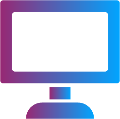 monitor roxo e azul icon CompTIA